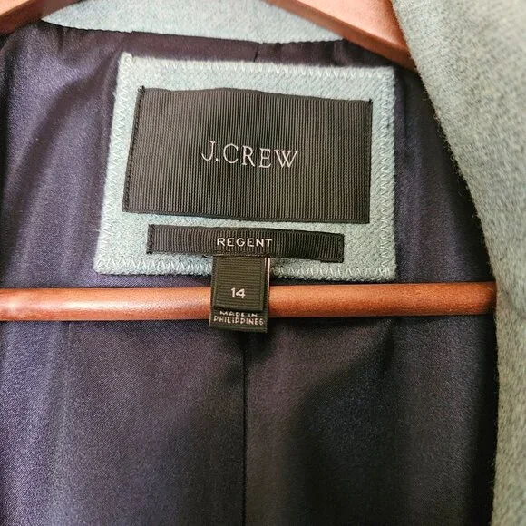 J. Crew Regent Wool Coat SZ 14 Blue - Picture 6 of 12